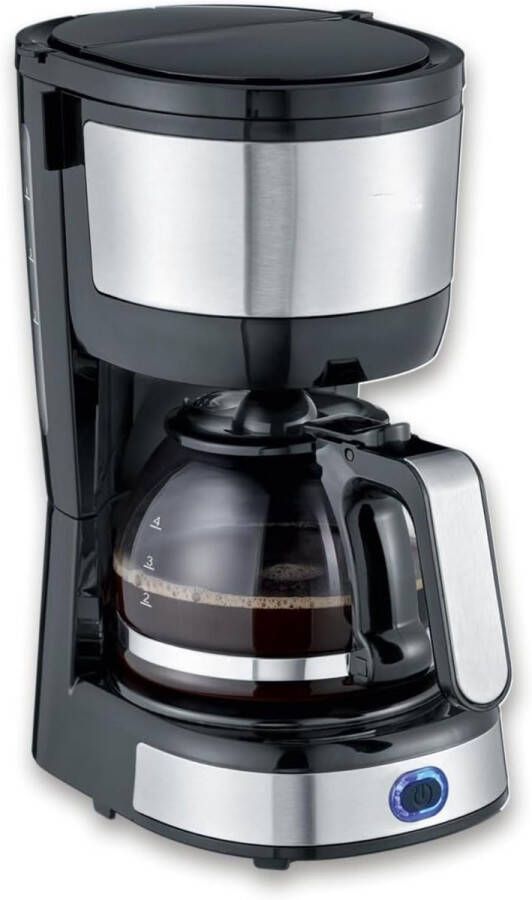 Koffiemachines tot 4 kopjes Filterkoffiezetapparaat met permanent draaifilter 14D x 19.5W x 27H cm Roestvrij staal zwart