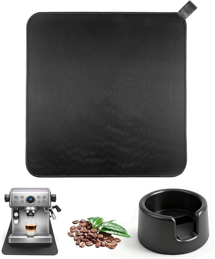 Koffiemaker Pad 33 x 32 cm Bar Mat voor Koffiemachines en Koffiemolens Inclusief Siliconen Tampstation
