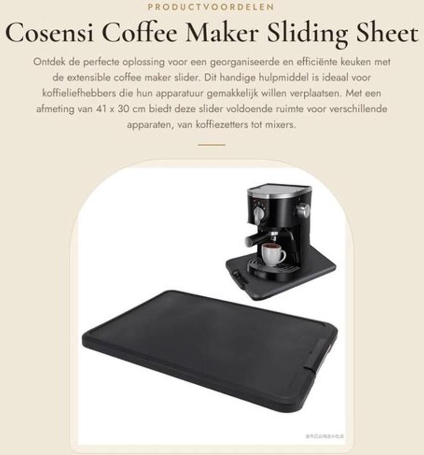 Koffiemaker Uittrekbare Basis Keuken Accessoires Multifunctioneel Plastic 41 x 30 cm Keukenaccessoire