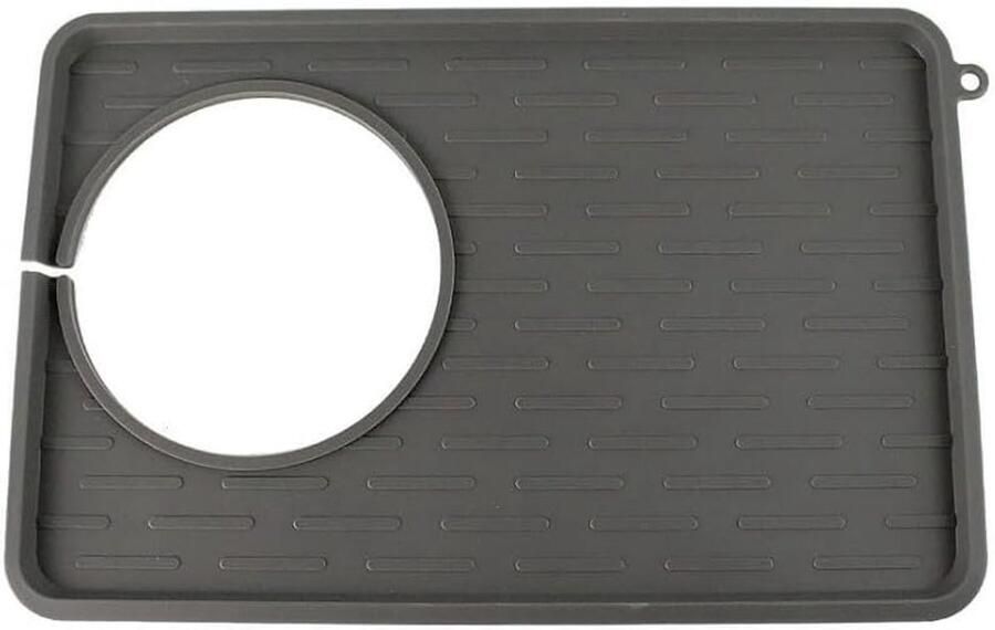 Koffiemat Espresso Barista Onderlegger Netjes Koffie Zetten Op Maat Gemaakt 27.5 x 18 cm Grijs