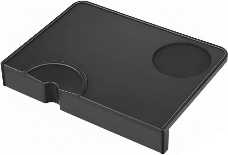 Koffiemat Siliconen Aanstampstation Barista Espresso Bereiden 90 Graden Rand 21 x 15 cm Zwart