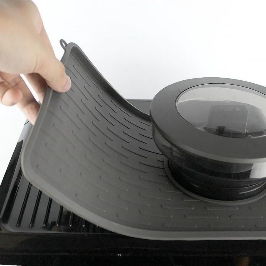 Koffiemat Siliconen Onderlegger Espressomachine Barista Werkblad Antislip Hittebestendig 275 x 18 cm Grijs
