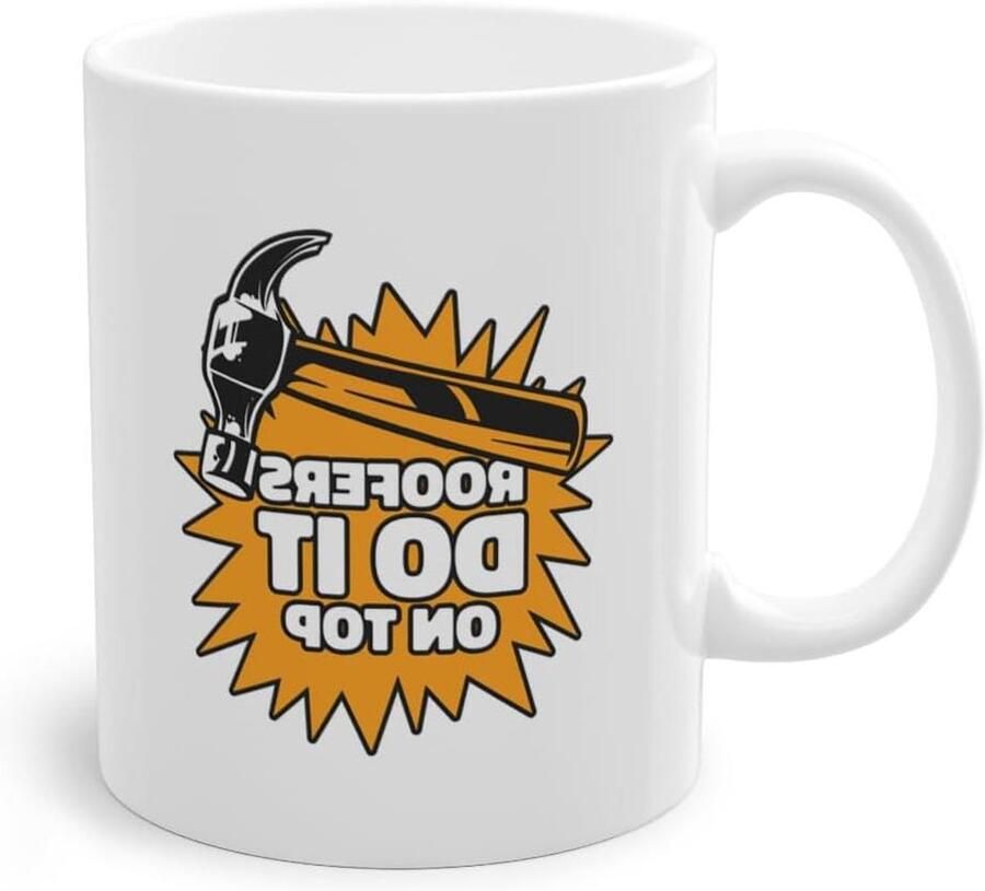 Koffiemok Beker Kopje Ochtendkoffie Genieten Dubbelzijdig Bedrukt 330 ml Wit