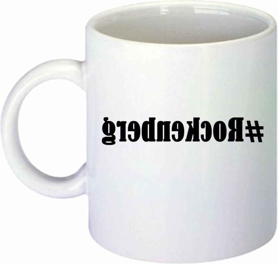 Koffiemok Hashtag mok Koffie drinken Keramiek met opdruk 330 ml Wit