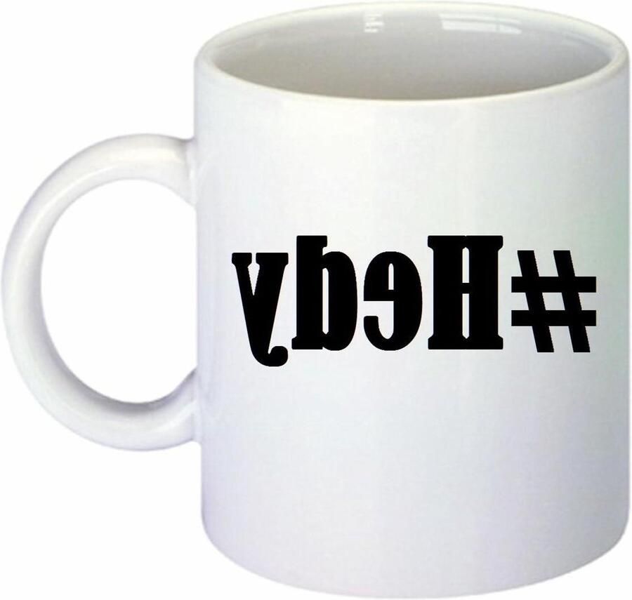 Koffiemok Hashtag mok Koffie drinken Vaatwasserbestendig 330 ml Wit
