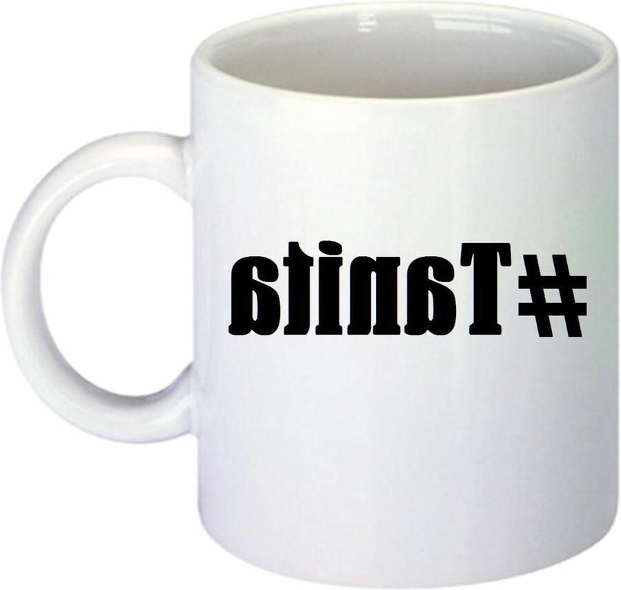 Koffiemok Hashtag Theemok Mok Koffie Drinken Sublimatie Print 9.5 cm Hoog Wit