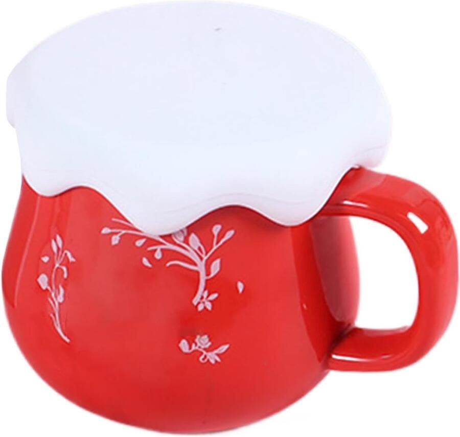 Koffiemok Hoes Herbruikbaar Deksel Buiten Drinken Betrouwbare Afdichting 9 cm Diameter Wit
