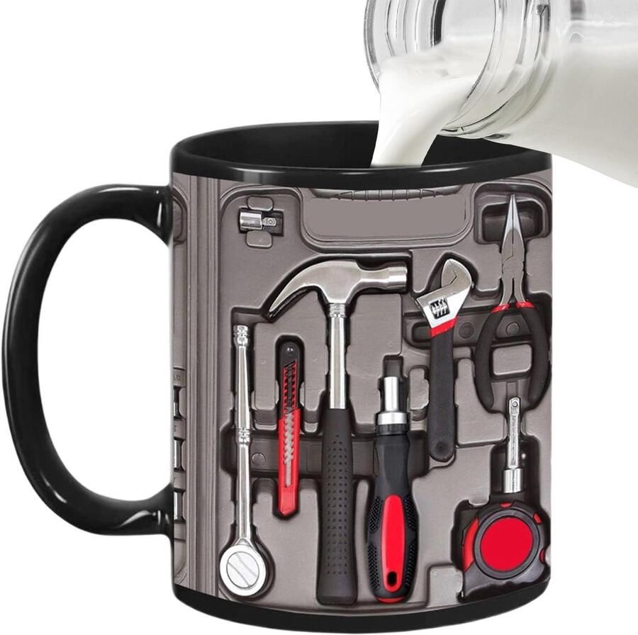 Koffiemok Keramiek Themabeker Drinkgerei Ochtendkoffie Drinken Nieuwigheid Mechanic Design 350 ml Wit