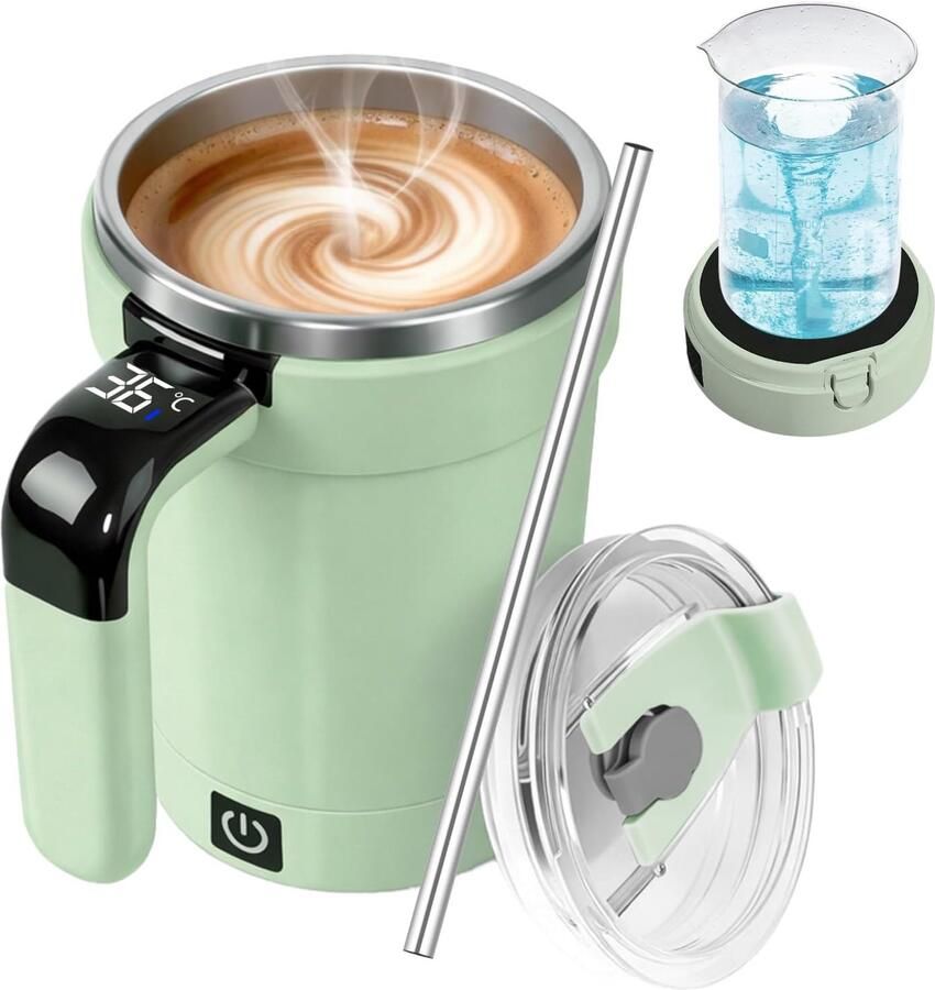 Koffiemok met automatisch roeren koffiekop en melk magnetisch automatische roerbeker met deksel magnetische mixer elektrische thermobeker oplaadbaar