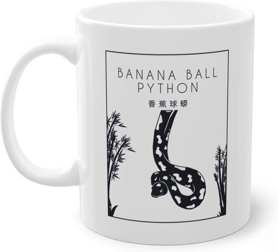 Koffiemok Python Slang Mok Theeglas Drinken van warme dranken Uniek Slangenmotief 330 ml Wit