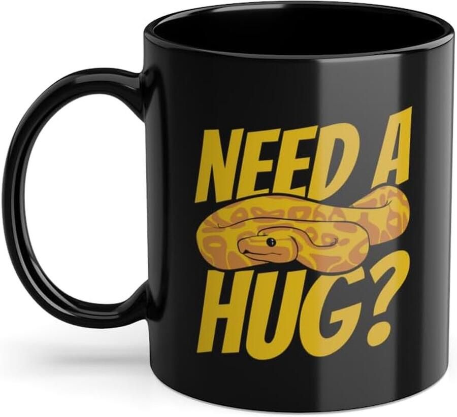 Koffiemok Python Slangenmok Beker Koffie Drinken Dubbelzijdig Bedrukt 330 ml Zwart