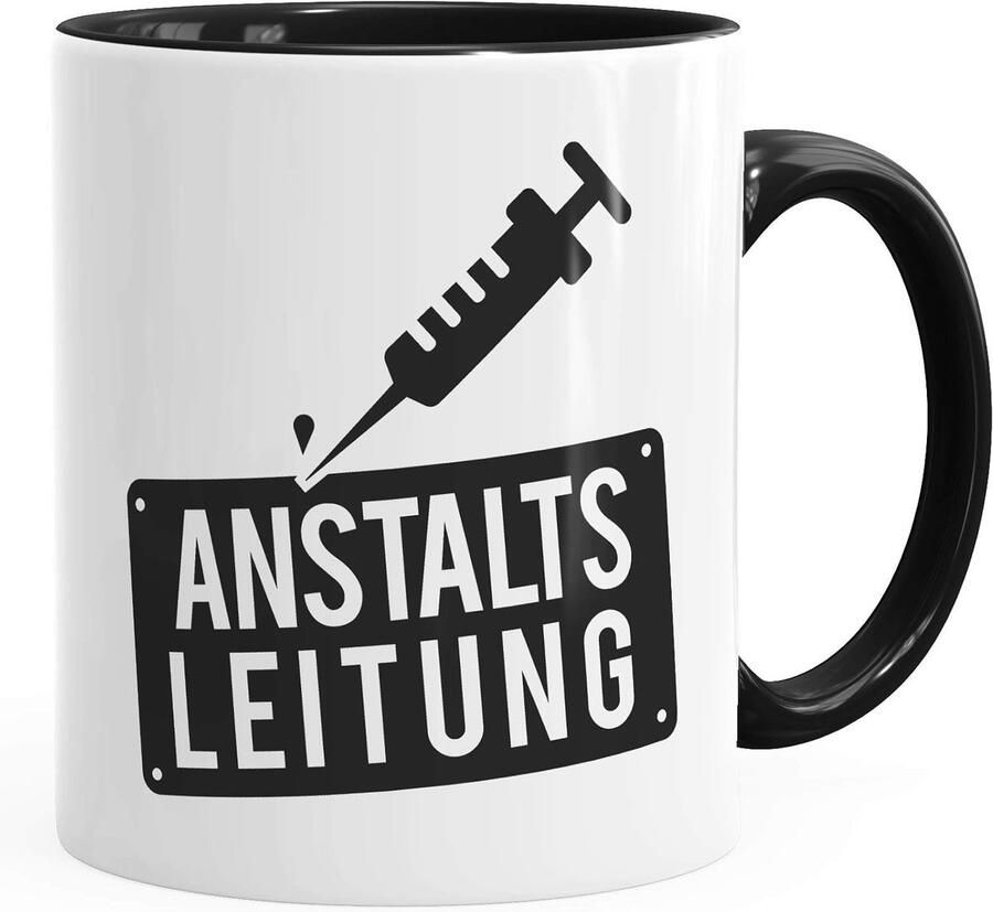 Koffiemok spreuk Kantoormok humor Kantoor koffie Vaatwasmachinebestendig 325 ml inhoud Zwart