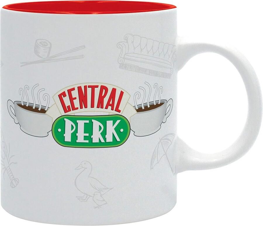 Koffiemok Themok Cappuccino Warme Dranken Officieel Gelicentieerd 320 ml Wit Rood