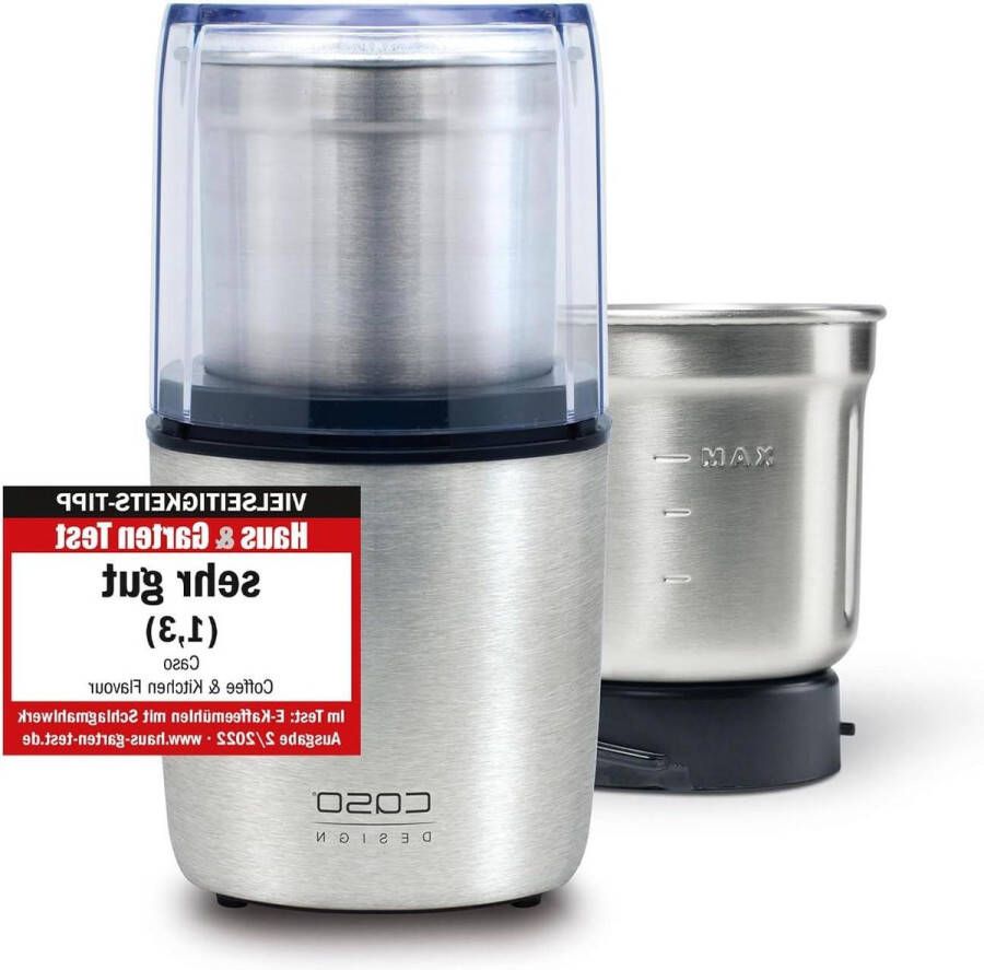 Koffiemolen 200 W Zwart Roestvrijstaal Maalbonen Machine met Instelbare Maalgraad