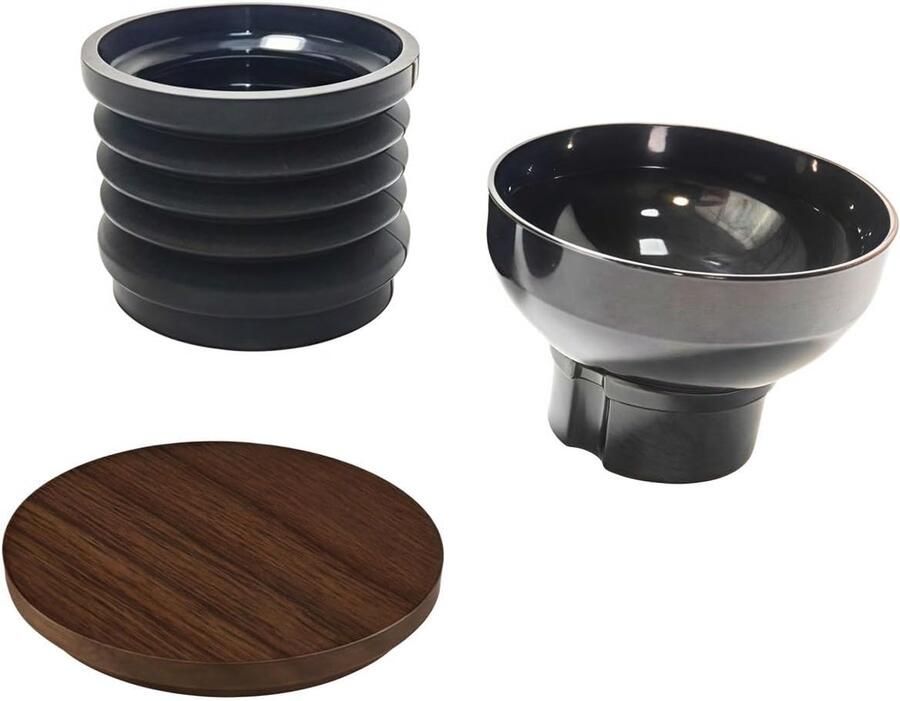 Koffiemolen Blaasbak Reinigingsgereedschap Koffiedik Verwijderen Siliconen met Houten Deksel 140g Capaciteit Wit - Foto 1