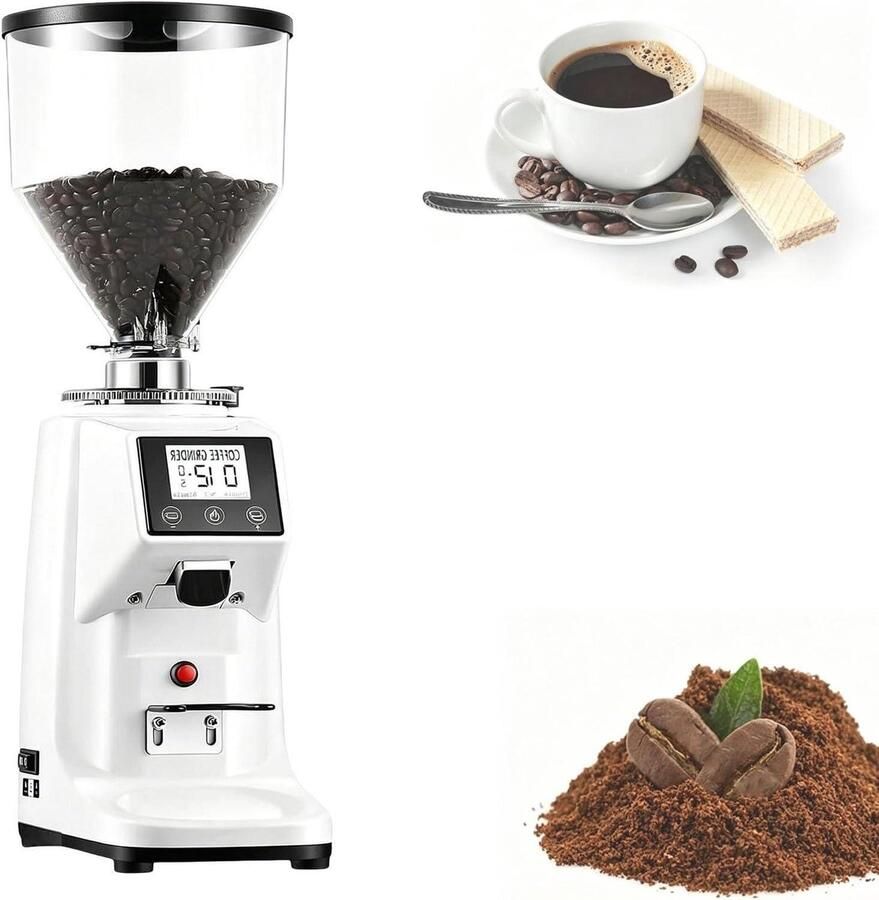 Koffiemolen Bonenmaler Professioneel Malen 19 Maalniveaus 500g Capaciteit Wit