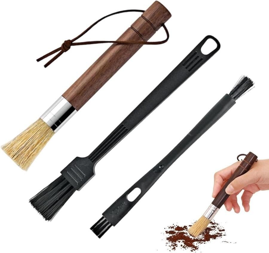 Koffiemolen Borstel Set Reinigingsborstel Koffieapparaat Hygiënisch Onderhoud Natuurlijke Stevige Haren 22L x 7B x 2H cm