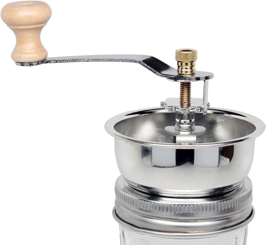 Koffiemolen Deksel Glazen Molen Verse Koffie Malen Direct In Glas 86 mm Zilver