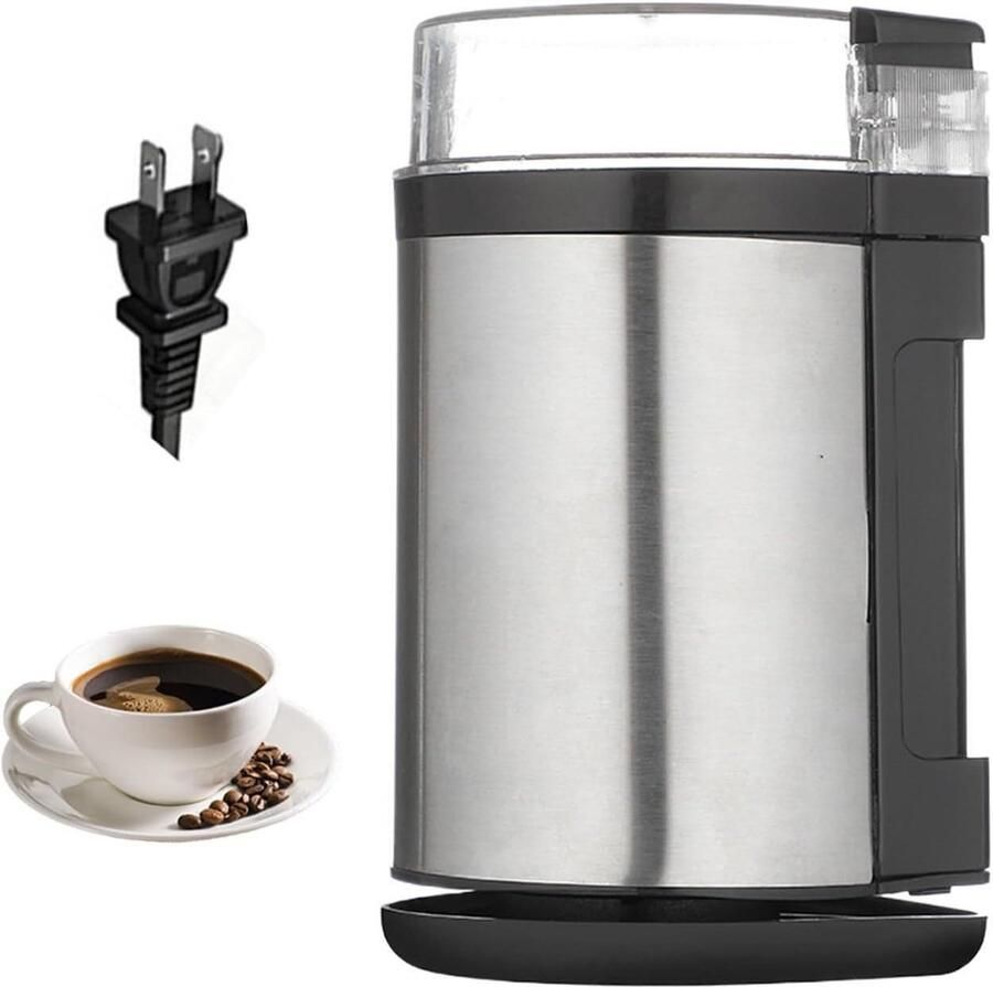 Koffiemolen Elektrisch Kleine Molen Verse Koffie Maken Eén Knop Bediening 11 x 19 cm Zwart