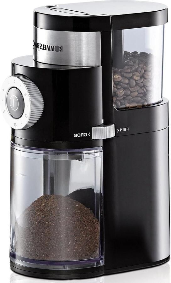 Koffiemolen Elektrische molen Verse koffie malen Schijfmolen met 2 maalschijven 250 gram Zwart