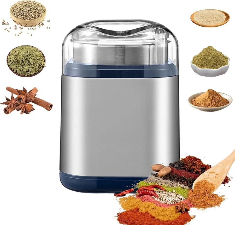 Koffiemolen elektrische molen voor thuisgebruik kan granen en specerijen malen multifunctioneel gemaakt van roestvrij staal draagbaar en stil