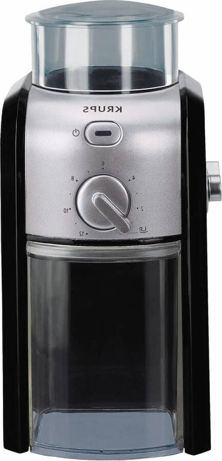 Koffiemolen GVX212 met vermalingsafstelling en kopje-selectiefunctie roestvrijstalen platte braam 227 gram Zwart