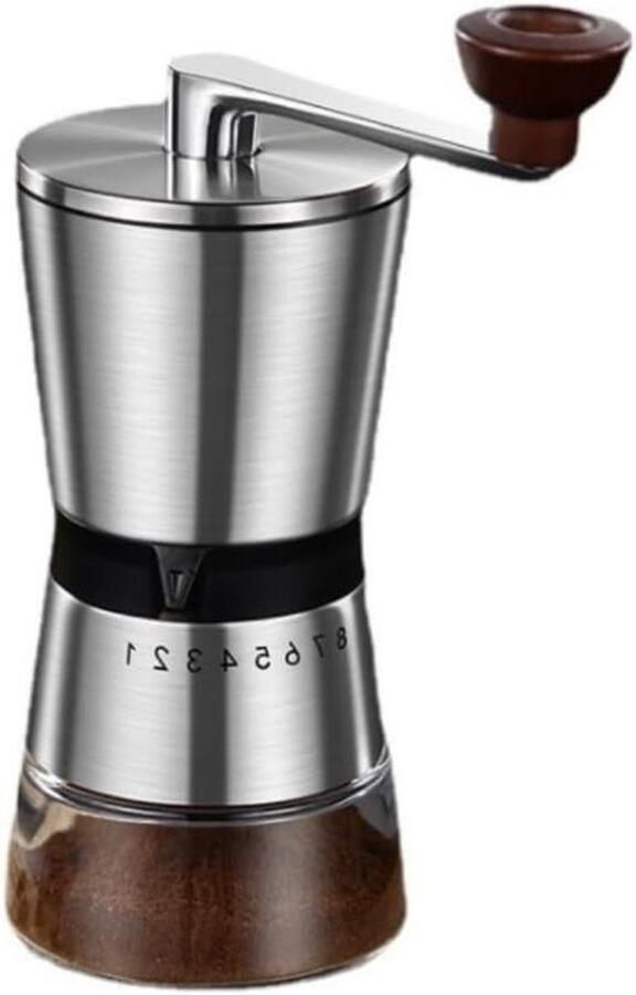 Handmatige Koffiemolen met Hendel Verse Koffie Zetten Keramische Braam 21.5 cm Blauw Zilver