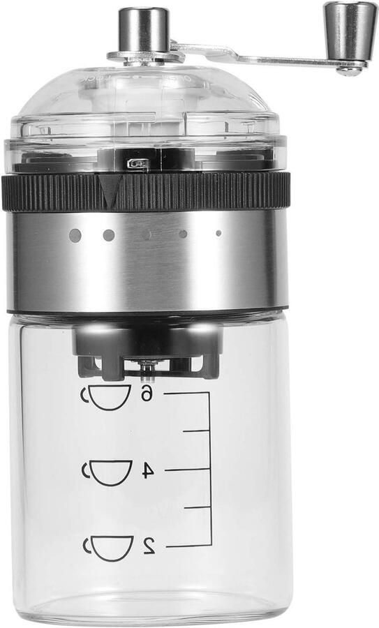 Koffiemolen Handmatig Bonenmaler Roestvrijstaal Verse Koffie Zetten Instelbare Maalgraad Compact Ontwerp Zilverkleurig