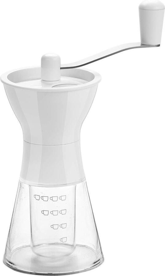 Koffiemolen Handmatig Bonenmaler Verse Koffie Keramisch Maalwerk 195 cm Hoog Wit Transparant