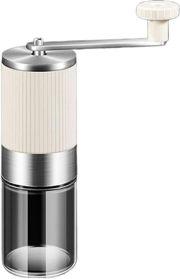 Koffiemolen Handmatig Bonenmolen RVS Verse Koffie Zetten Traploos Instelbaar 60g Capaciteit Wit