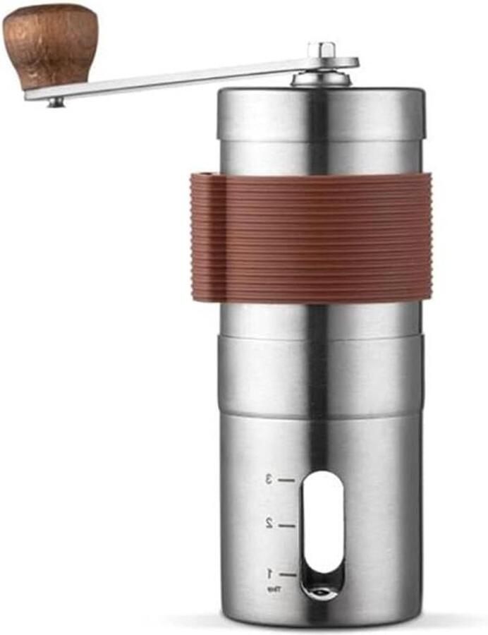 Koffiemolen Handmatig Koffiebonen Molen Koffie Malen Roestvrij Staal 6x6x16.5 cm Zilver