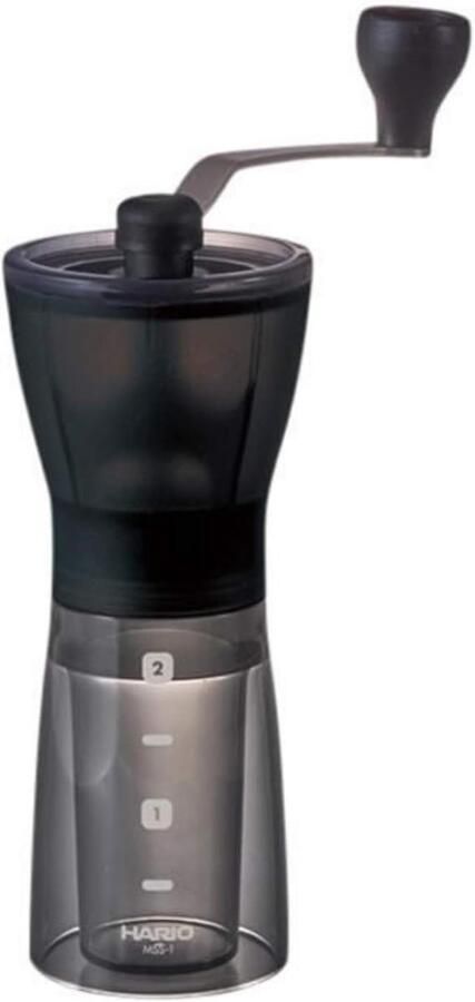 Koffiemolen Handmatig Mini Slim Verse Koffie Kunststof Behuizing 18 cm Hoog Zwart
