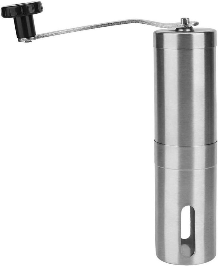 Koffiemolen Handmatig Roestvrij Staal Verse Koffie Strak Ontwerp 7.4 Inch Zilver