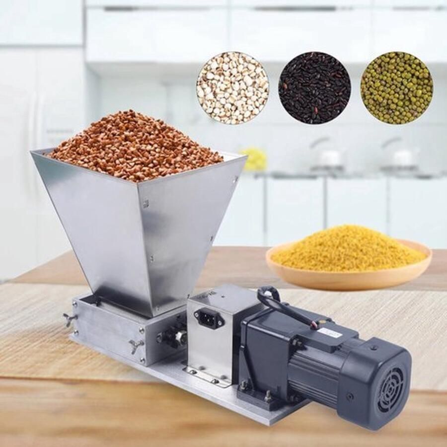 Koffiemolen Koffiebonenmolen Elektrische Graanmolen Kruidenmolen Professioneel- 60W 75RPM Zilver