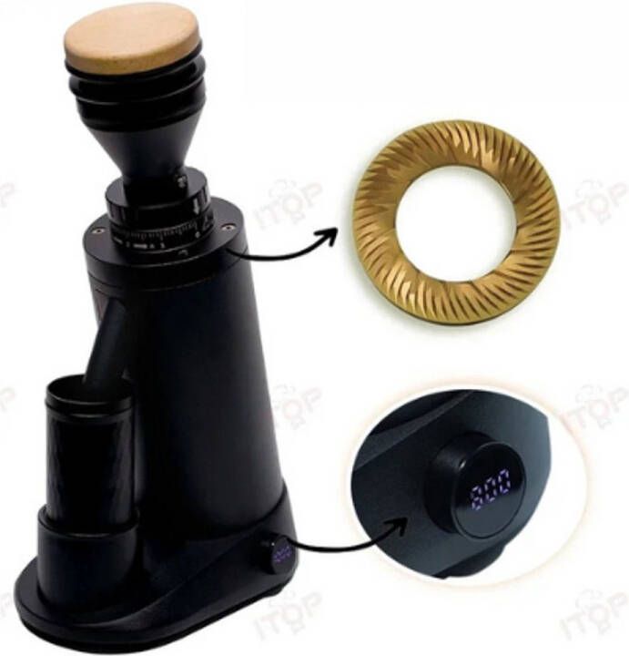 Koffiemolen Machine Koffiebonen Machine Professionele Koffiebonen maler Verstelbare Snelheden Espresso 64mm Zwart