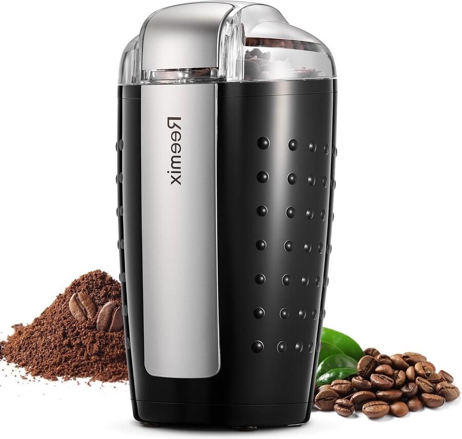 Koffiemolen met 200 W Vermogen 100 g Capaciteit Eenvoudige One-Touch Bediening en RVS Messen Inclusief Reinigingsborstel voor Perfect Gemalen Koffie