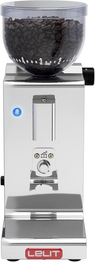 Koffiemolen met Conische Maalschijven van 38 mm en Doseercontrole Gepolijst Roestvrij Staal