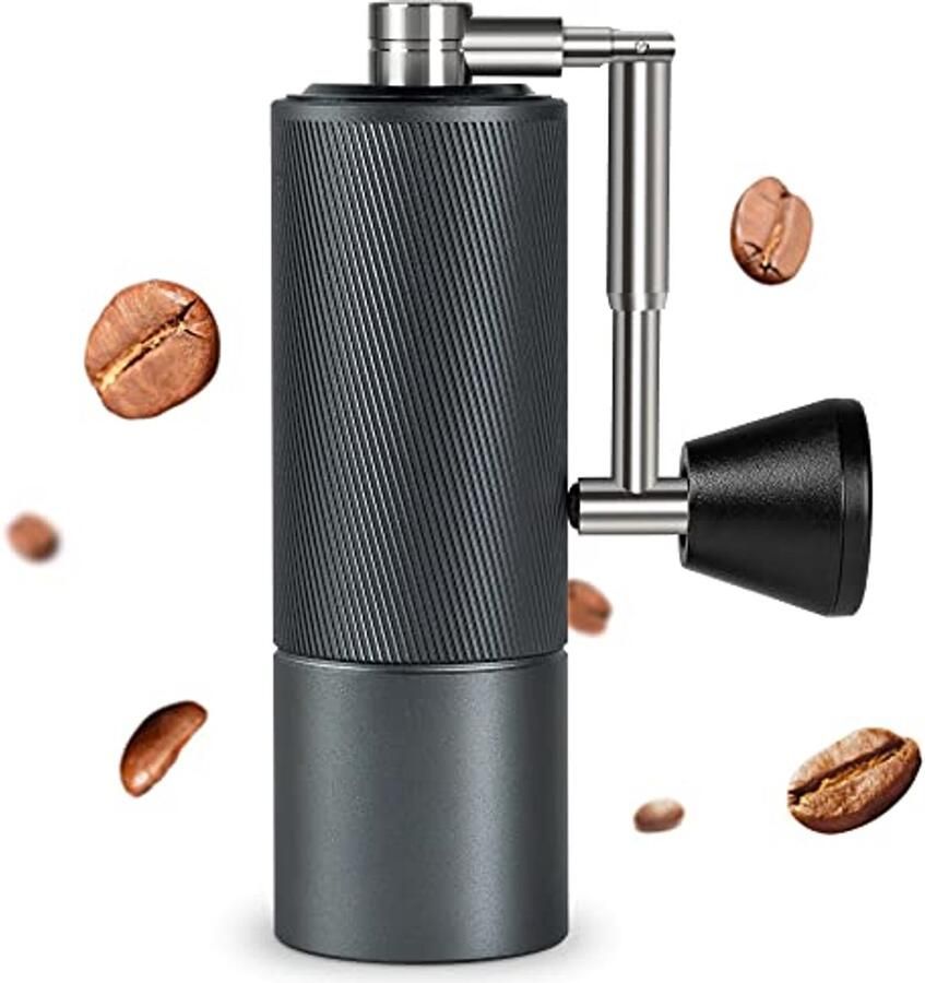 Koffiemolen met Inklapbare Handgreep Compacte Roestvrijstalen Handkoffiemolen voor Espresso tot French Press Donkergrijs