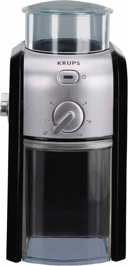 Koffiemolen GVX212 met vermalingsafstelling en kopje-selectiefunctie roestvrijstalen platte braam 227 gram Zwart