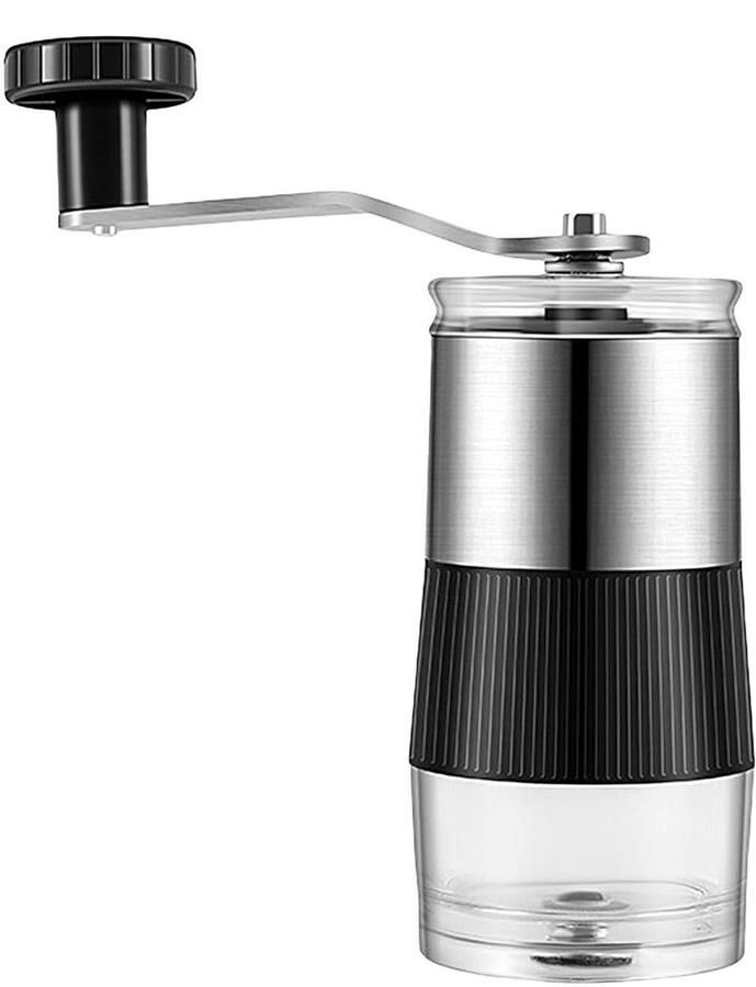 Koffiemolen met zwengel Handmolen bonen Verse koffie malen Keramische maalkern 105 cm hoog Zwart