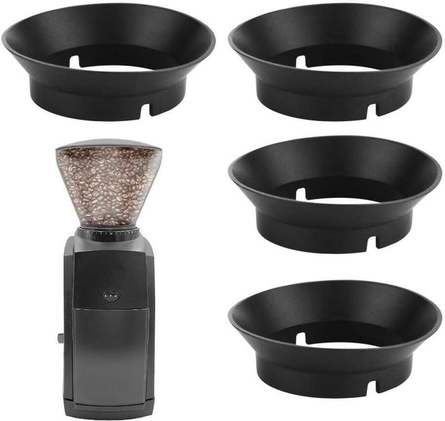 Koffiemolen Ring Afdichtring Set Consistente Slijpresultaten Veerste Siliconen Constructie 4-Pack 62 mm Zwart