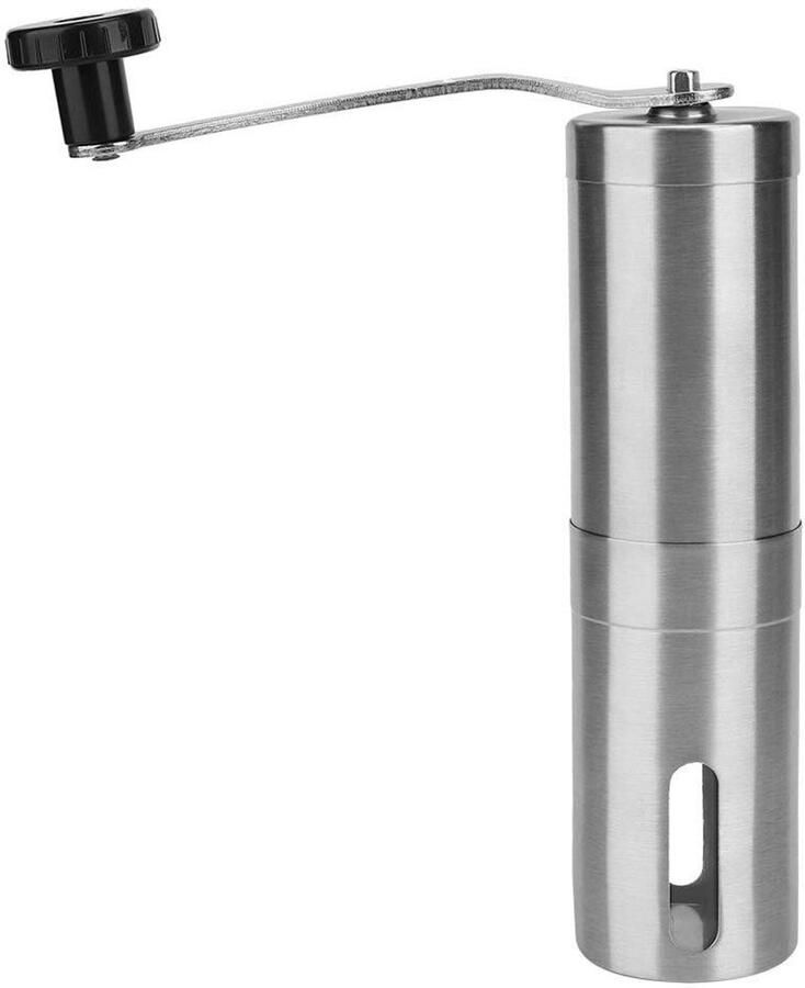 Koffiemolen RVS Handmolen Bonen Verse Koffie Corrosiebestendig Materiaal Compact Formaat Zilverkleurig
