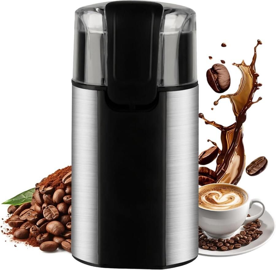 Koffiemolen Specerijenmolen Keukenapparaat Gedroogde Ingrediënten Malen Krachtige 280W Motor 18.5x10.5x9cm