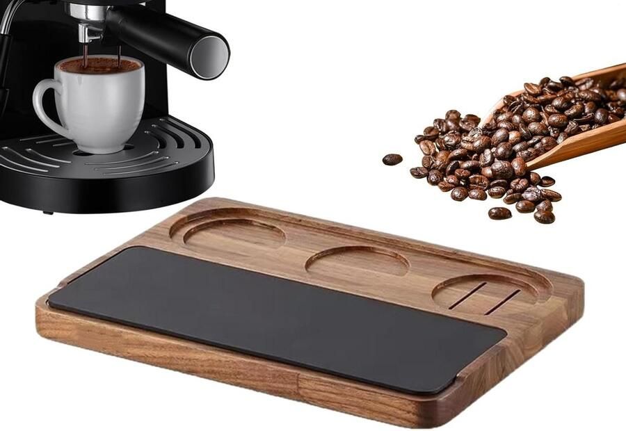 Koffiemolen Station Zeefhouder Organizer Koffie Bereiden Antislip Houten Basis 51-58 mm Compatibel Houtkleur
