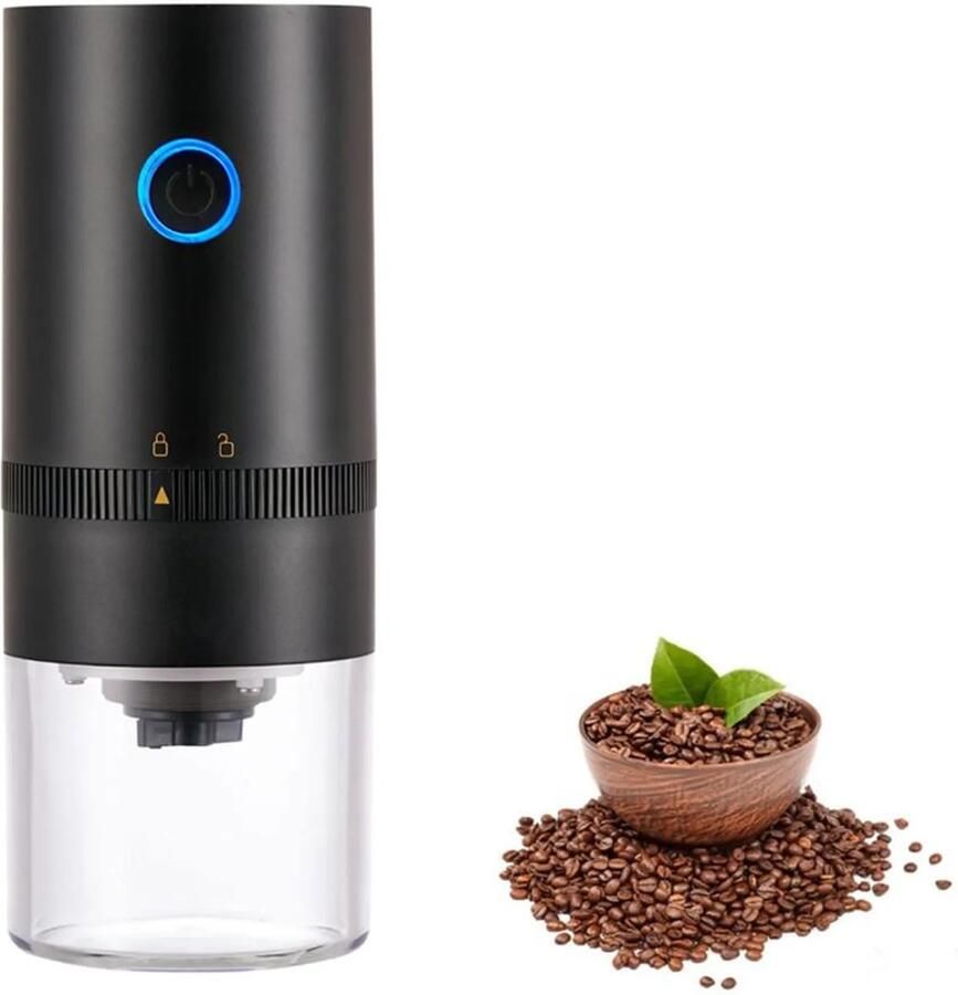 Koffiemolen USB oplaadbare elektrische koffiemolen keramische conische molen espressomolen draagbare elektrische koffiemolen zwart