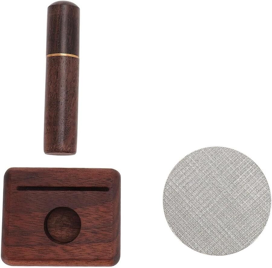 Koffienaaldverdeler Koffiedistributieset Espresso Verfijnen Gelijkmatige Gronden 85 x 18 mm Natuurlijk Hout