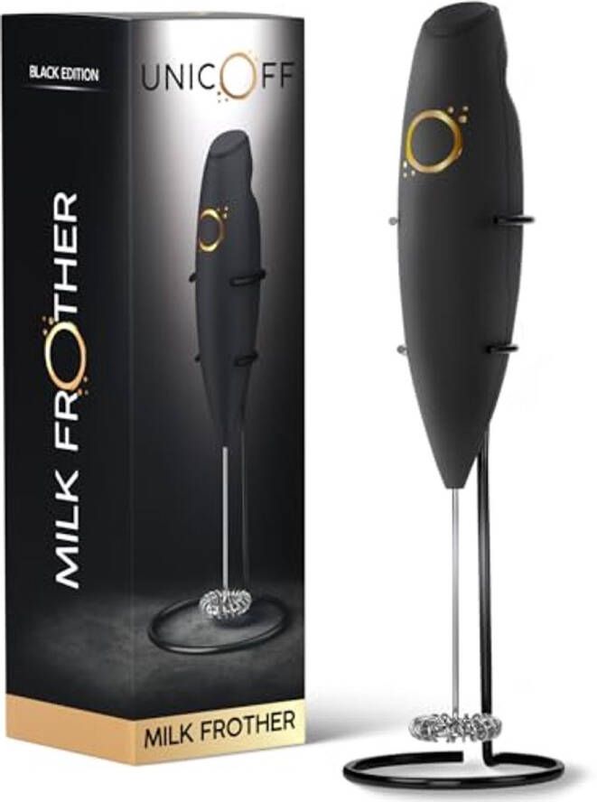 Koffieopschuimer Handheld Elektrische Melkopschuimer met Roestvrijstalen Garde en Receptenboek