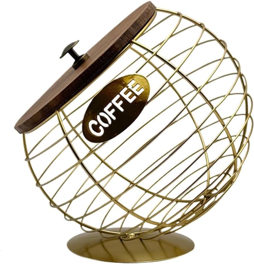 Koffiepadhouder Espresso organizer Keuken organiseren Strak metaal design Groot formaat Goud