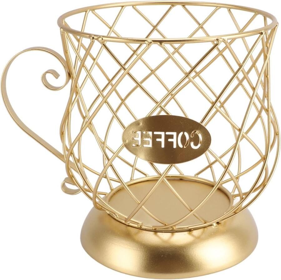 Koffiepadhouder Espresso Organizer Koffie bewaren Stevige metalen constructie ca. 19cm hoog Goud