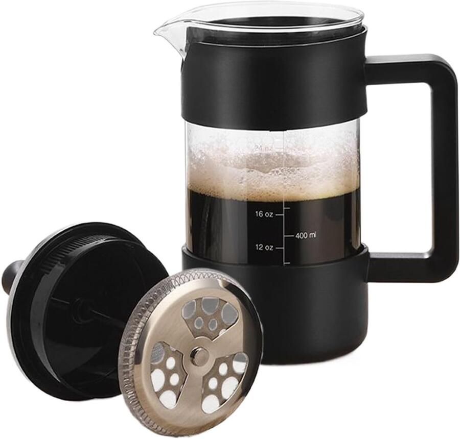 Koffiepers 1 Liter Koffiezetter Thuis koffie zetten Druppelvrij schenken 1000 Milliliter Transparant